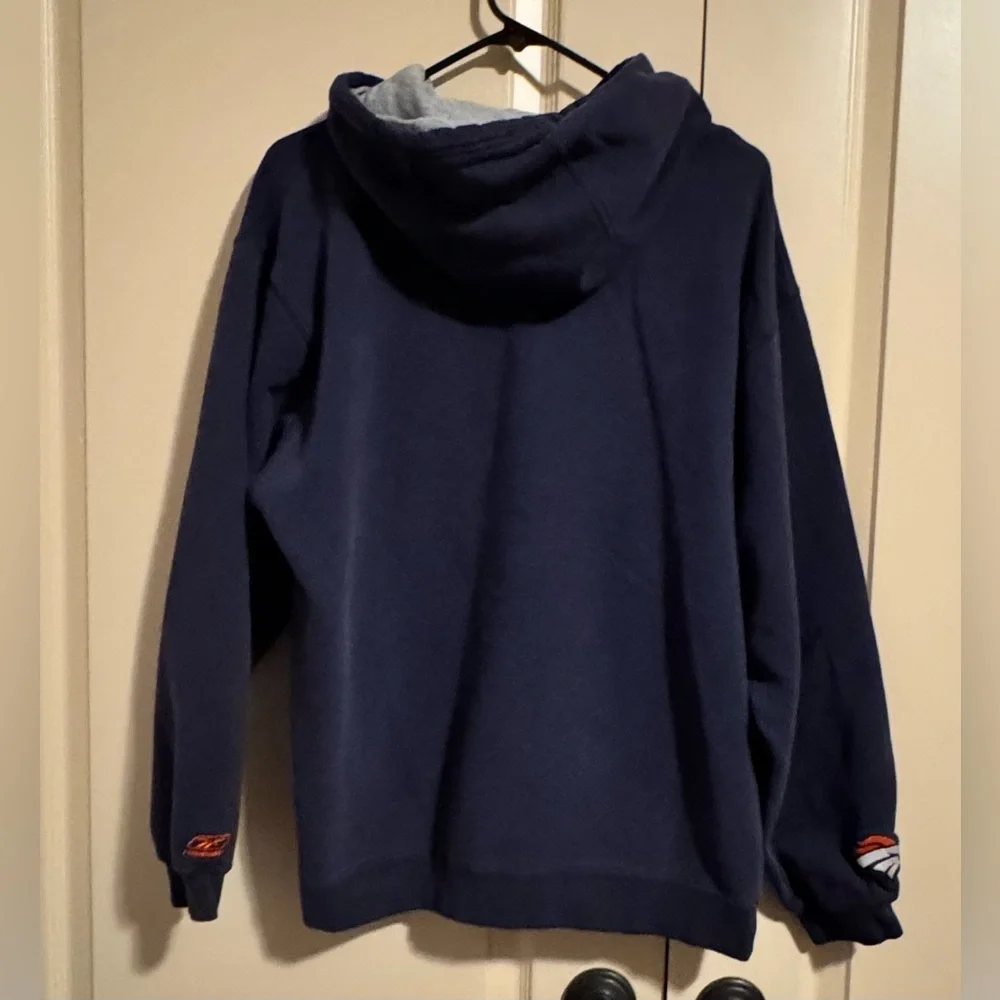 Reebok Navy Blue and Orange Denver Broncos Sweater